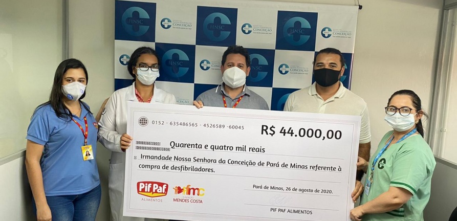 Pif Paf doa R$ 44 mil ao HNSC para a compra de desfibriladores